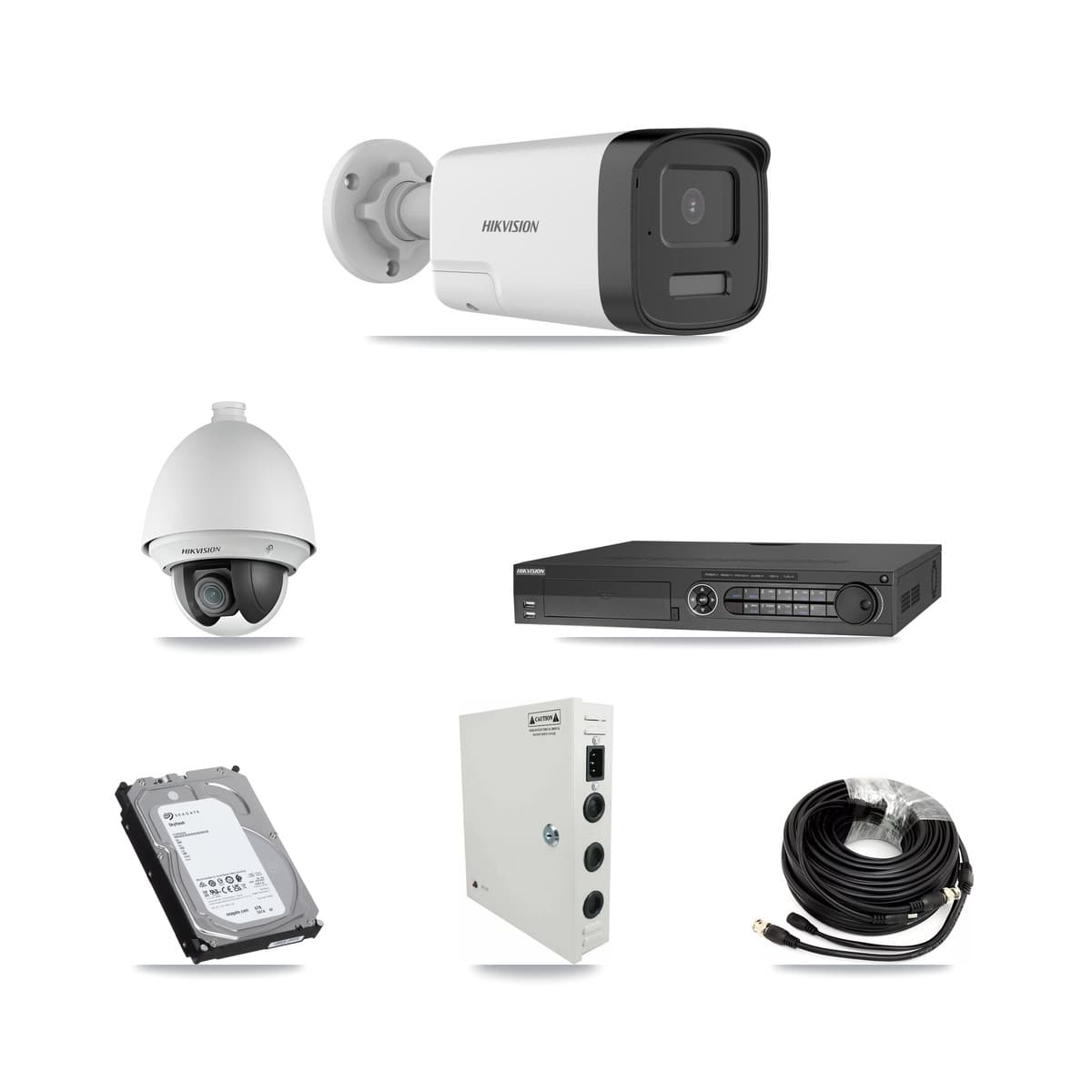 Hikvision 32-Channel 2MP – 5MP CCTV Kit — 7 2MP PTZ + 14 5MP Bullet Cameras + 3× 6TB Recording