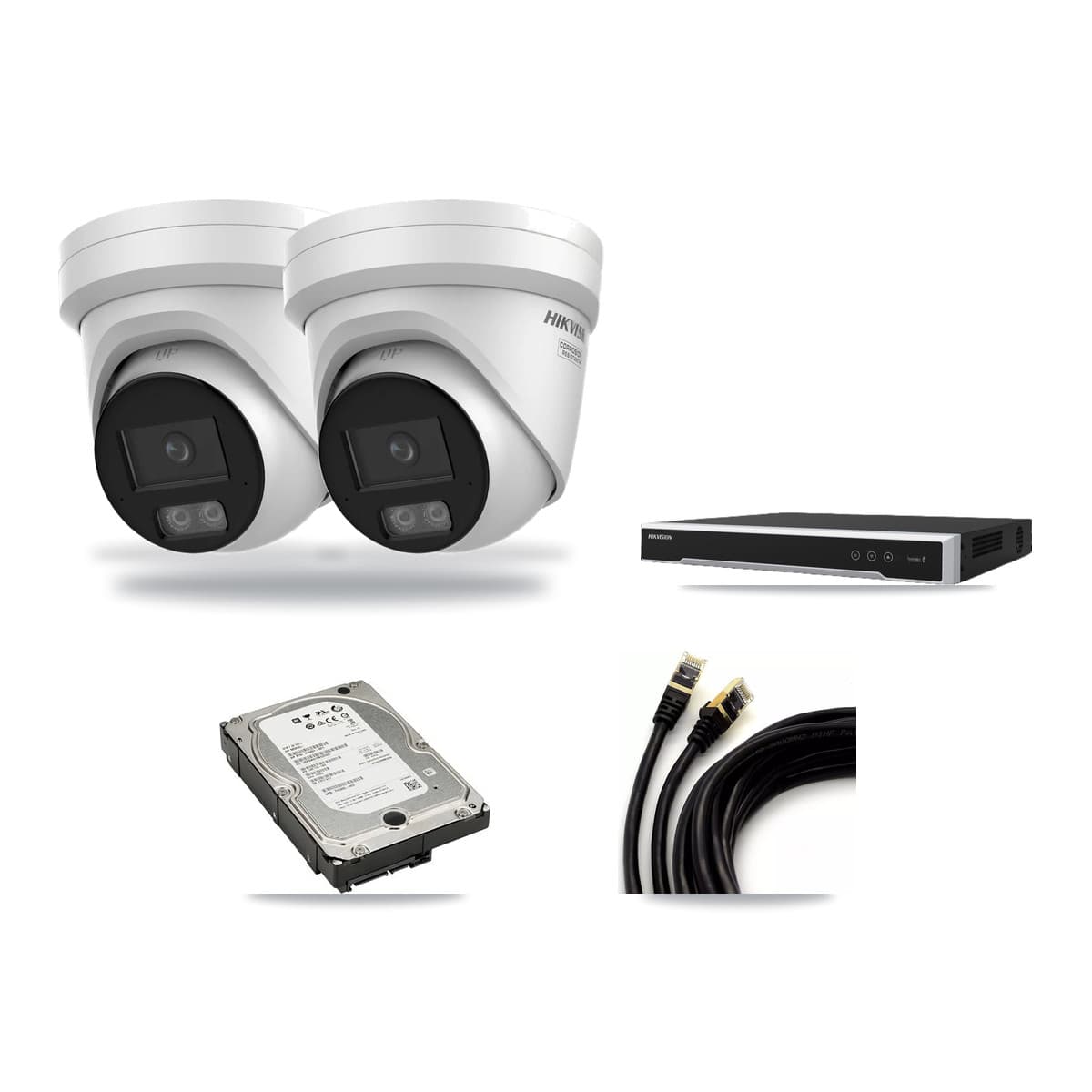 Hikvision 16-Channel 4K CCTV Kit — 2 DS-2CD2387G3 Turret Cameras + 5TB Recording - Image 1