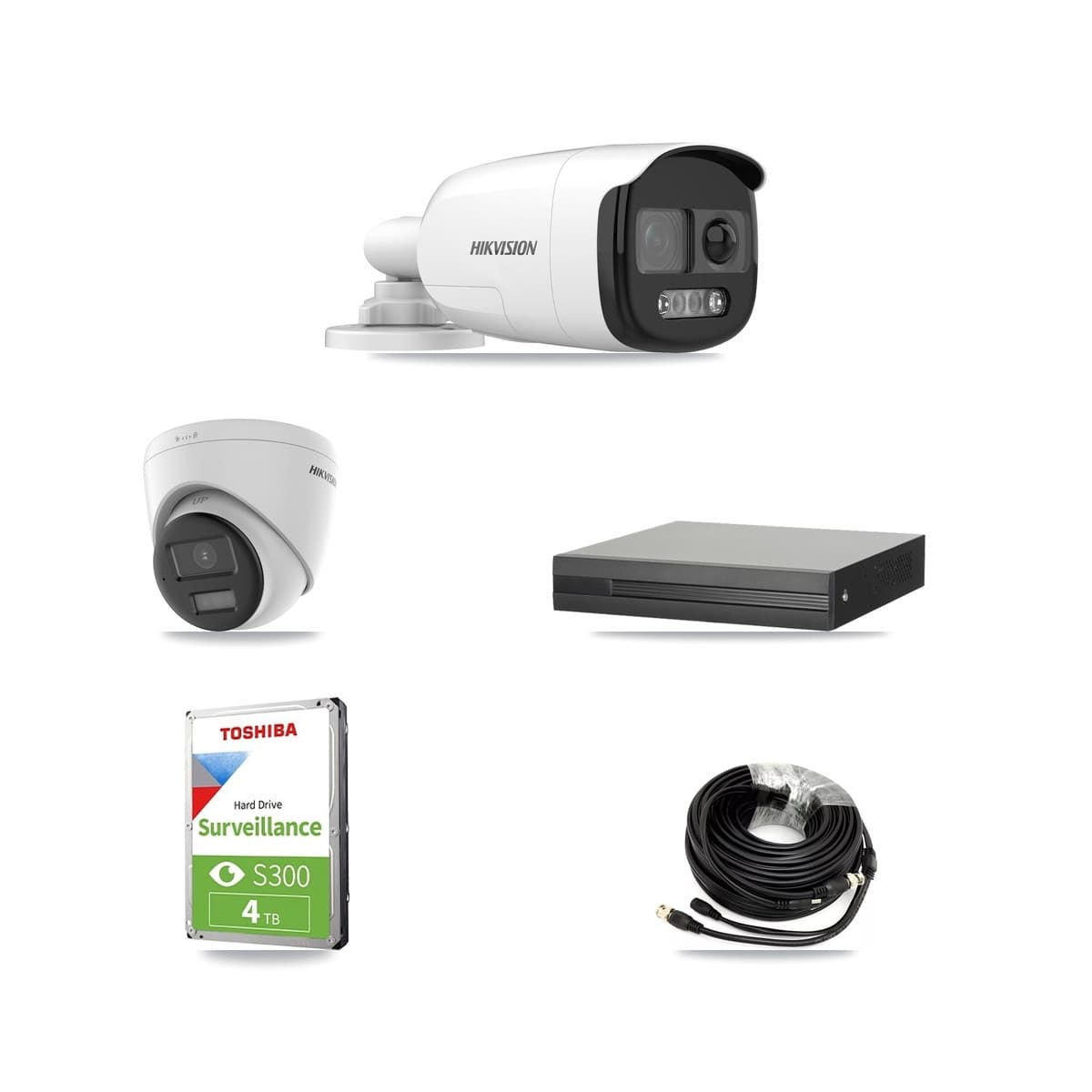 Hikvision 16-Channel 5MP CCTV Kit — 2 DS-2CE12KF3T Bullet + 1 DS-2CE78K0T Turret Cameras + 4TB Recording