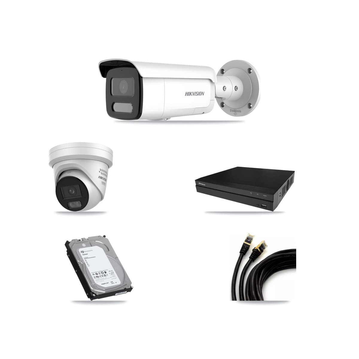 Hikvision & Prolux 8-Channel 4MP CCTV Kit — 1 Turret + 3 Bullet Cameras + 6TB Recording
