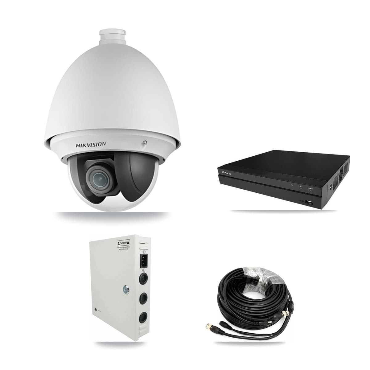 Hikvision & Prolux 8-Channel 2MP CCTV Kit — 4 DS-2AE4225T PTZ Cameras + 3TB Recording (PXD-5208AN Recorder)