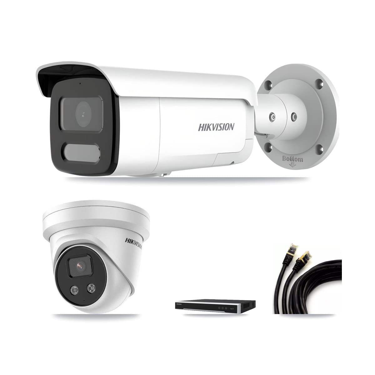 Hikvision 16-Channel 4MP – 5MP CCTV Kit — 1 4MP Bullet + 1 5MP Turret Cameras + 3TB Recording (DS-7616NI-M2 Recorder)