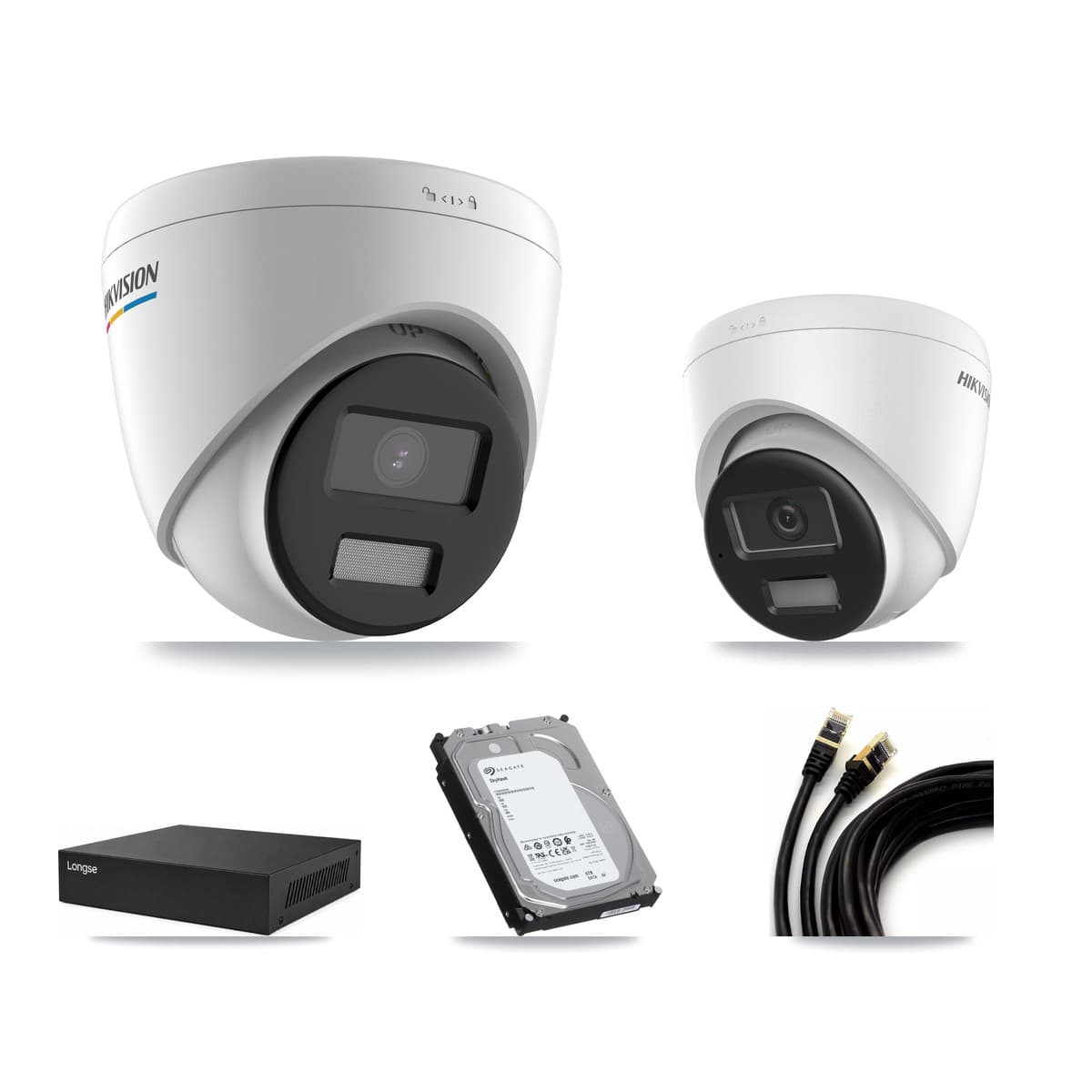 Hikvision & Longse 8-Channel 2MP – 4K CCTV Kit — 5 2MP + 1 4K Turret Cameras + 6TB Recording