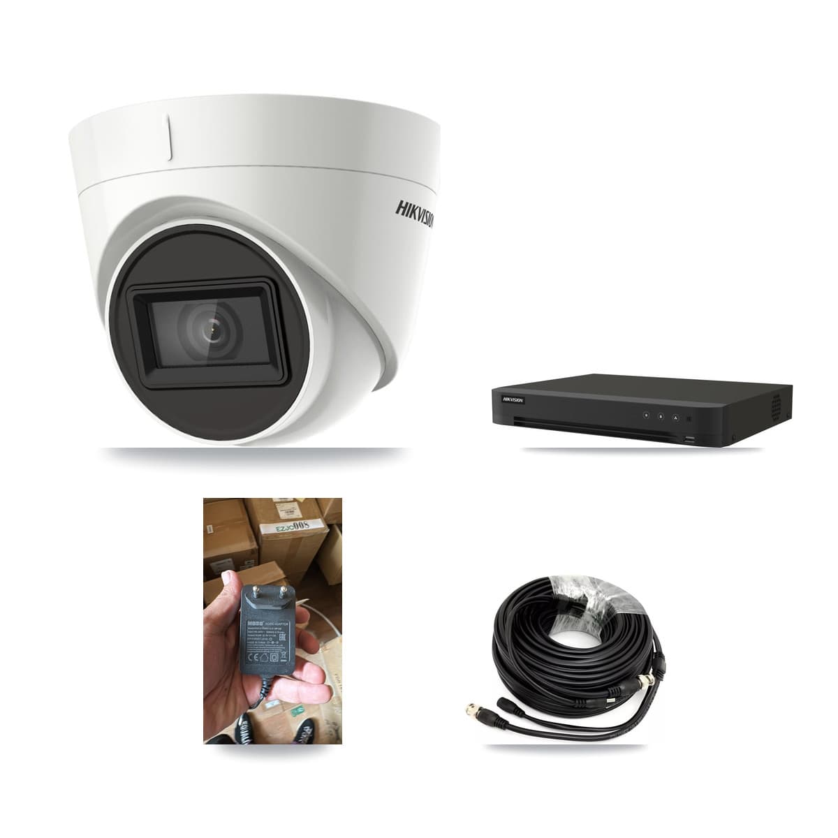 Hikvision 8-Channel 4K CCTV Kit — 1 DS-2CE78U1T-IT3F Turret Camera + 3TB Recording (IDS-7208HUHI-M1/XT Recorder)