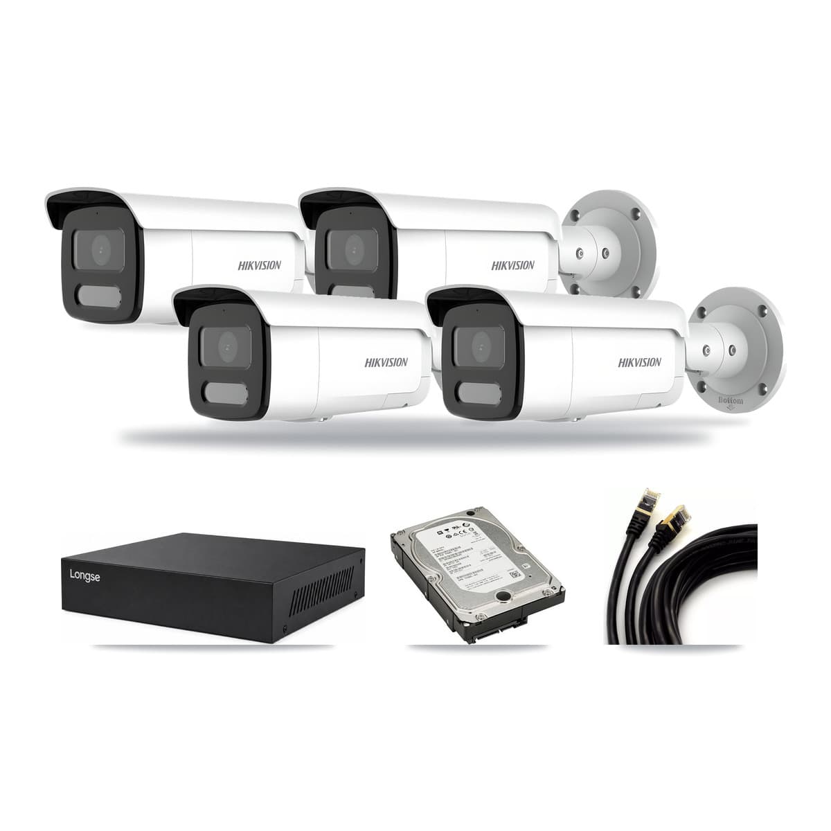 Hikvision & Longse 8-Channel 4MP CCTV Kit — 4 Bullet Cameras + 5TB Recording - Image 1