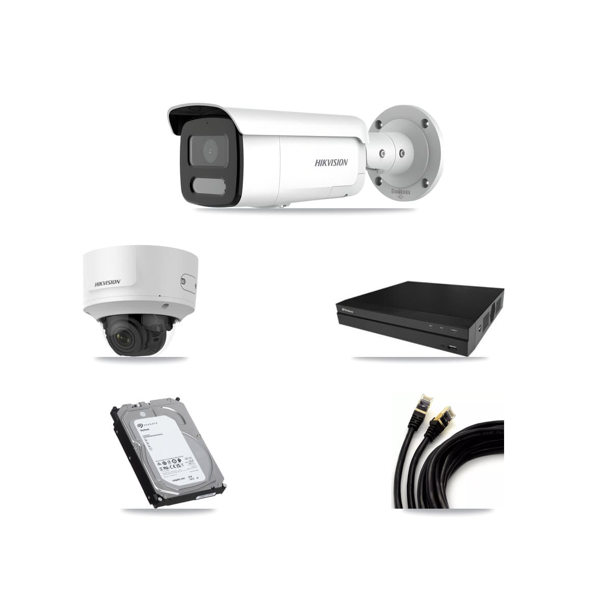 Hikvision & Prolux 16-Channel 2MP – 4MP CCTV Kit — 2 2MP Dome + 4 4MP Bullet Cameras + 6TB Recording