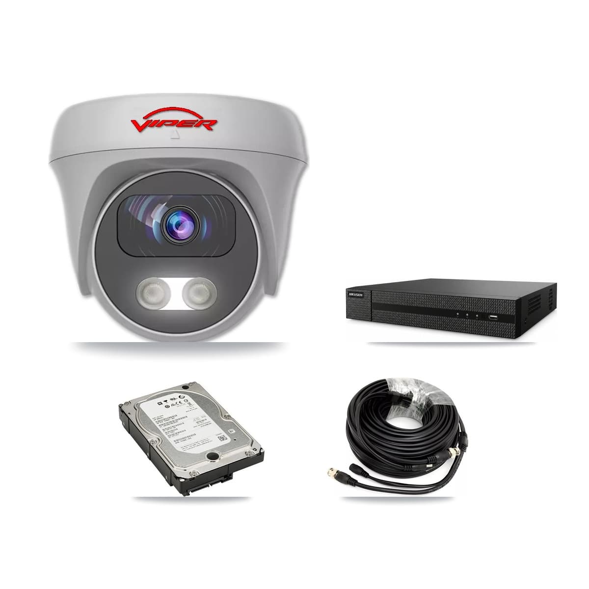 Viper 8-Channel 5MP CCTV Kit — 4 White Cameras + 5TB Recording (DVR-8CH Recorder)