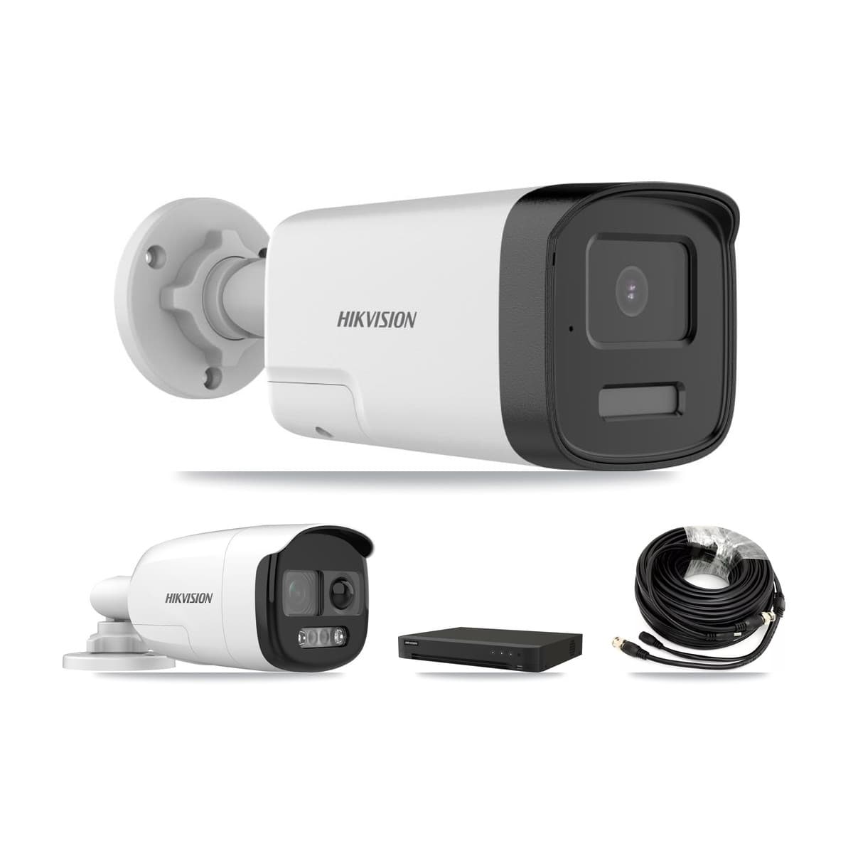Hikvision 8-Channel 5MP CCTV Kit — 2 DS-2CE12KF3T-PIRXO + 4 DS-2CE17K0T-LXTS Bullet Cameras + 8TB Recording (IDS-7208HUHI-M1/XT Recorder)