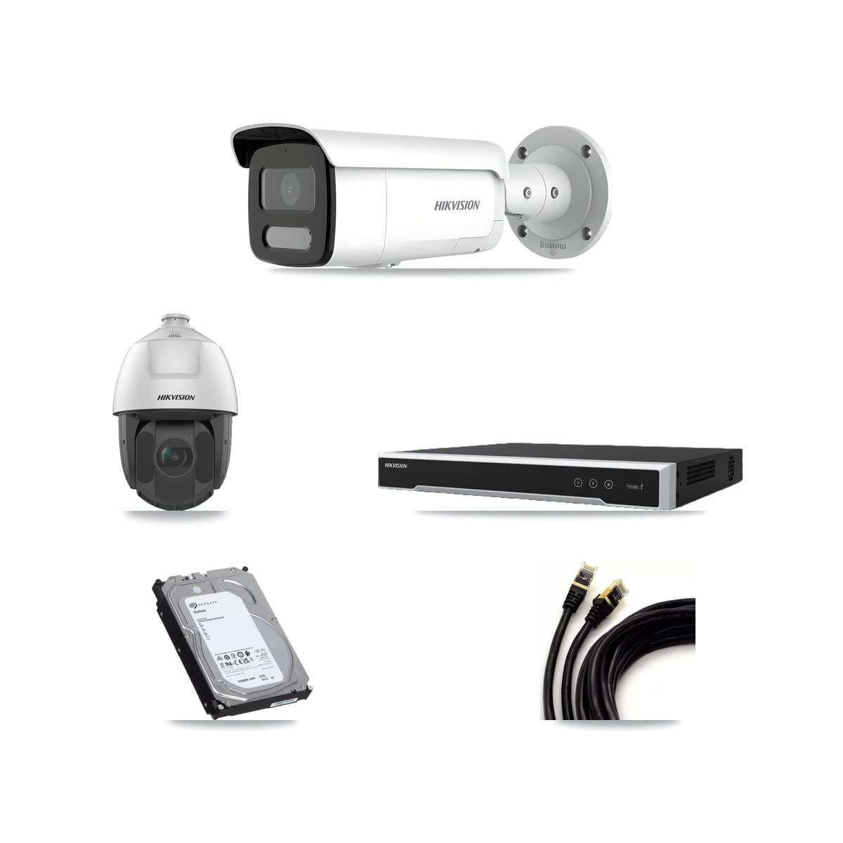 Hikvision 16-Channel 2MP – 4MP CCTV Kit — 5 4MP Bullet + 1 2MP PTZ Cameras + 6TB Recording (DS-7616NI-M2 Recorder) - Image 1