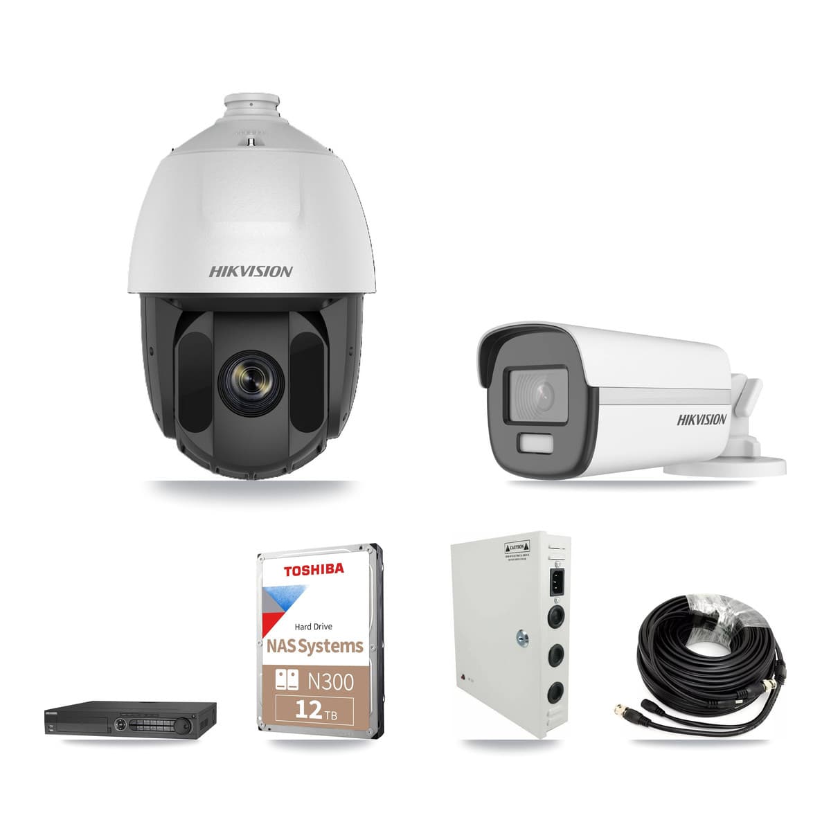 Hikvision 32-Channel 2MP – 4K CCTV Kit — 19 DS-2AE5225TI 2MP PTZ + 9 DS-2CE12UF3T 4K Bullet Cameras + 3× 12TB Recording - Image 1