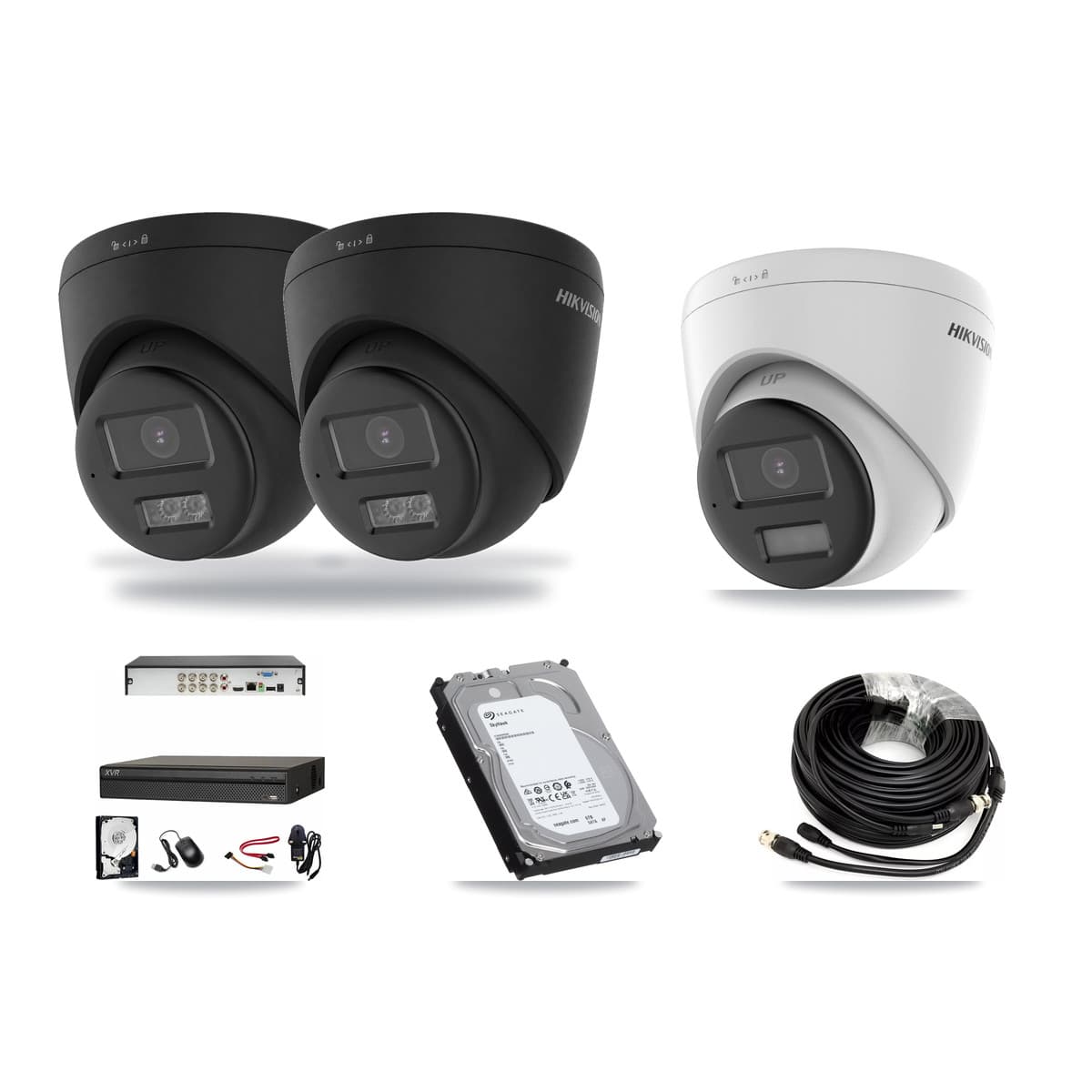 Hikvision & Dahua 8-Channel 4K CCTV Kit — 1 DS-2CE78U0T + 2 DS-2CE78U0T Turret Cameras + 6TB Recording - Image 1