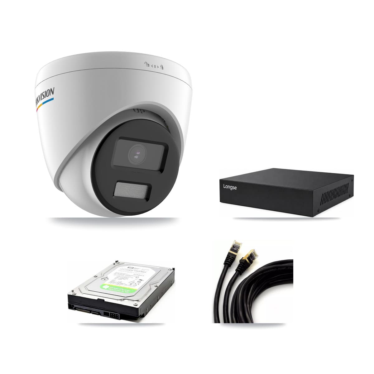 Hikvision & Longse 8-Channel 2MP CCTV Kit — 2 Turret Cameras + 1TB Recording