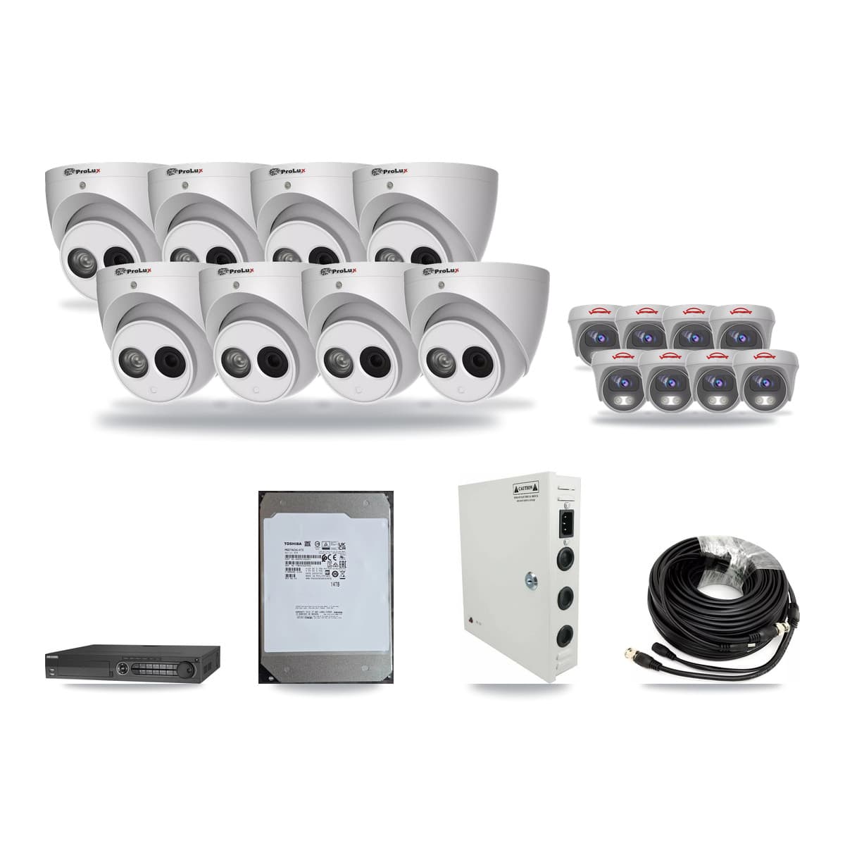 32-Channel 4MP – 5MP CCTV Kit — 8 4MP Turret + 8 5MP Cameras + 14TB Recording - Image 1
