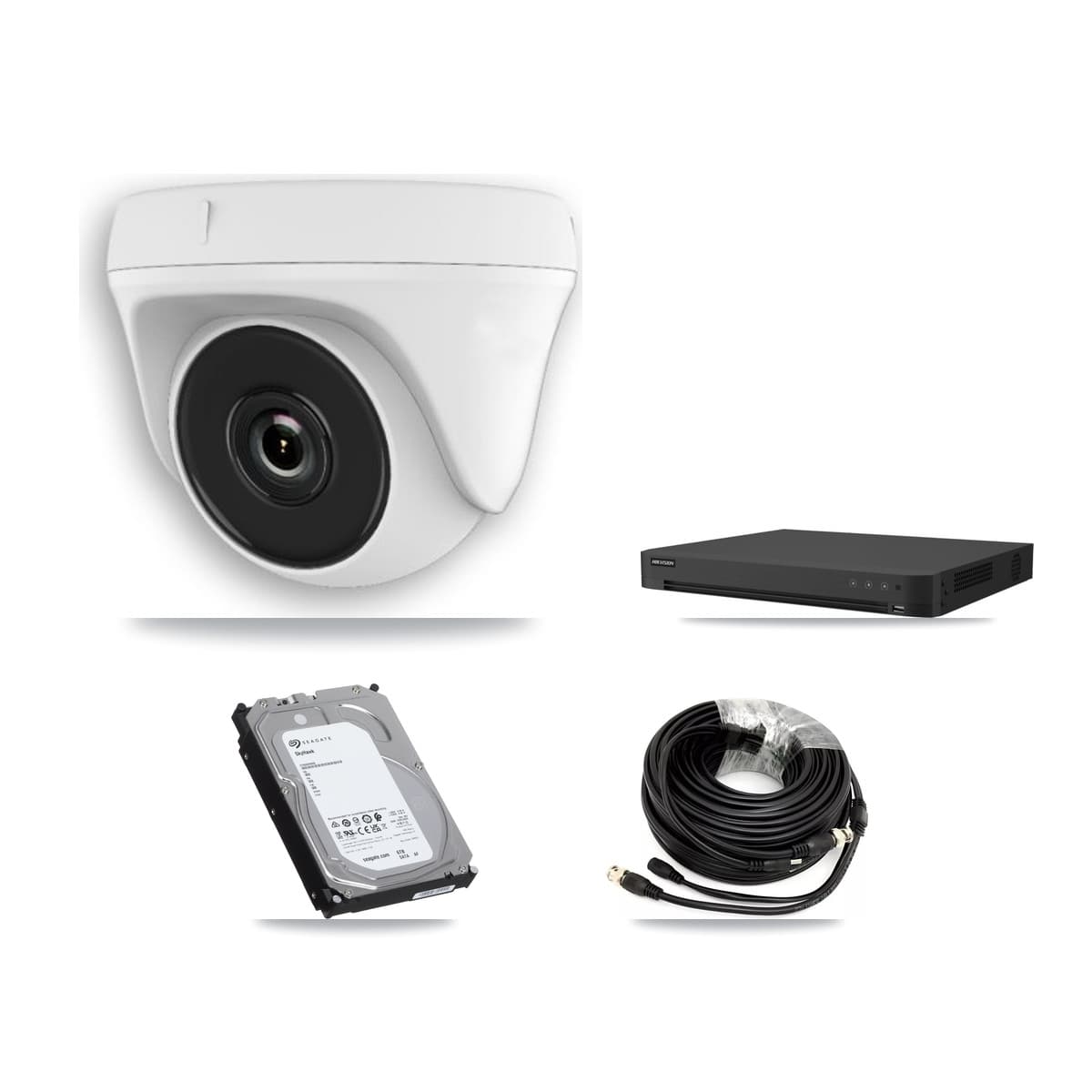 Hikvision 32-Channel 2MP CCTV Kit — 8 White Dome Cameras + 6TB Recording (IDS-7232HQHI Recorder)