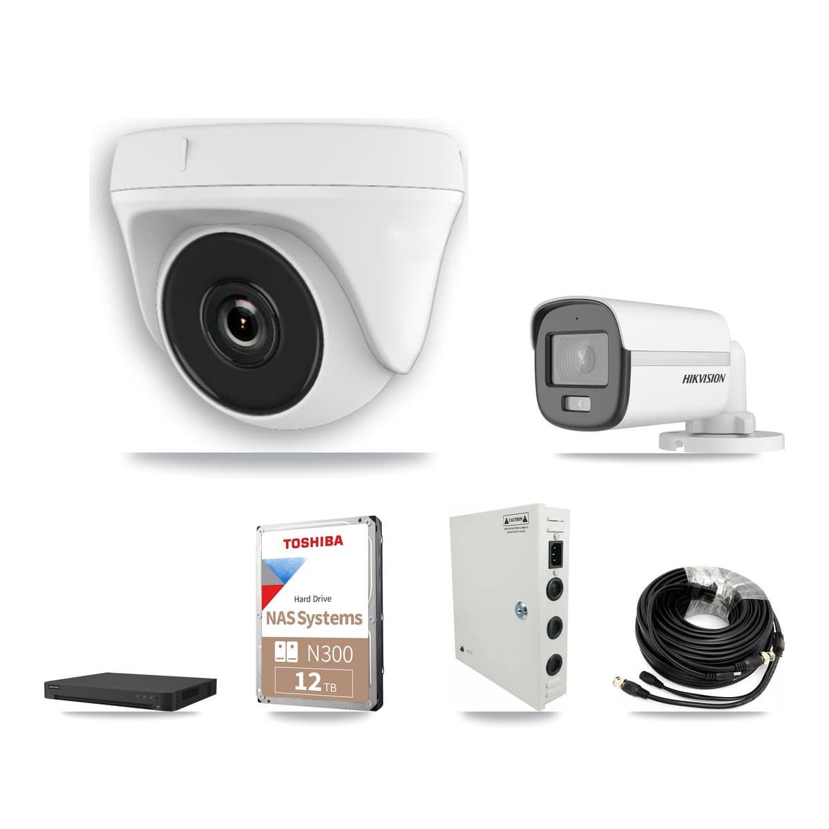 Hikvision 32-Channel 2MP – 5MP CCTV Kit — 1 5MP Bullet + 18 2MP Dome Cameras + 12TB Recording