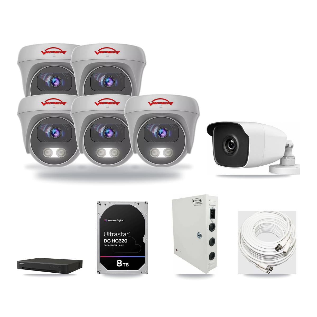 16-Channel 3MP – 5MP CCTV Kit — 1 3MP Bullet + 5 5MP Cameras + 8TB Recording - Image 1
