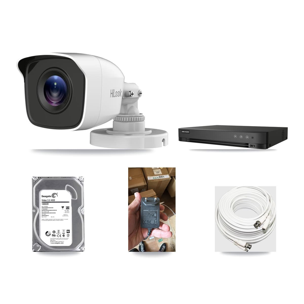 Hikvision 4-channel CCTV kit: 1 camera (1× 4MP Bullet), 1TB hard drive