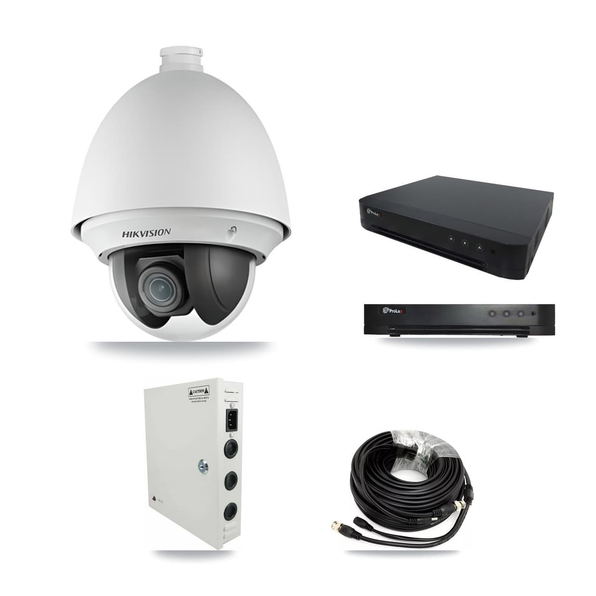 Hikvision & Prolux 16-Channel 2MP CCTV Kit — 12 DS-2AE4225T PTZ Cameras + 8TB Recording