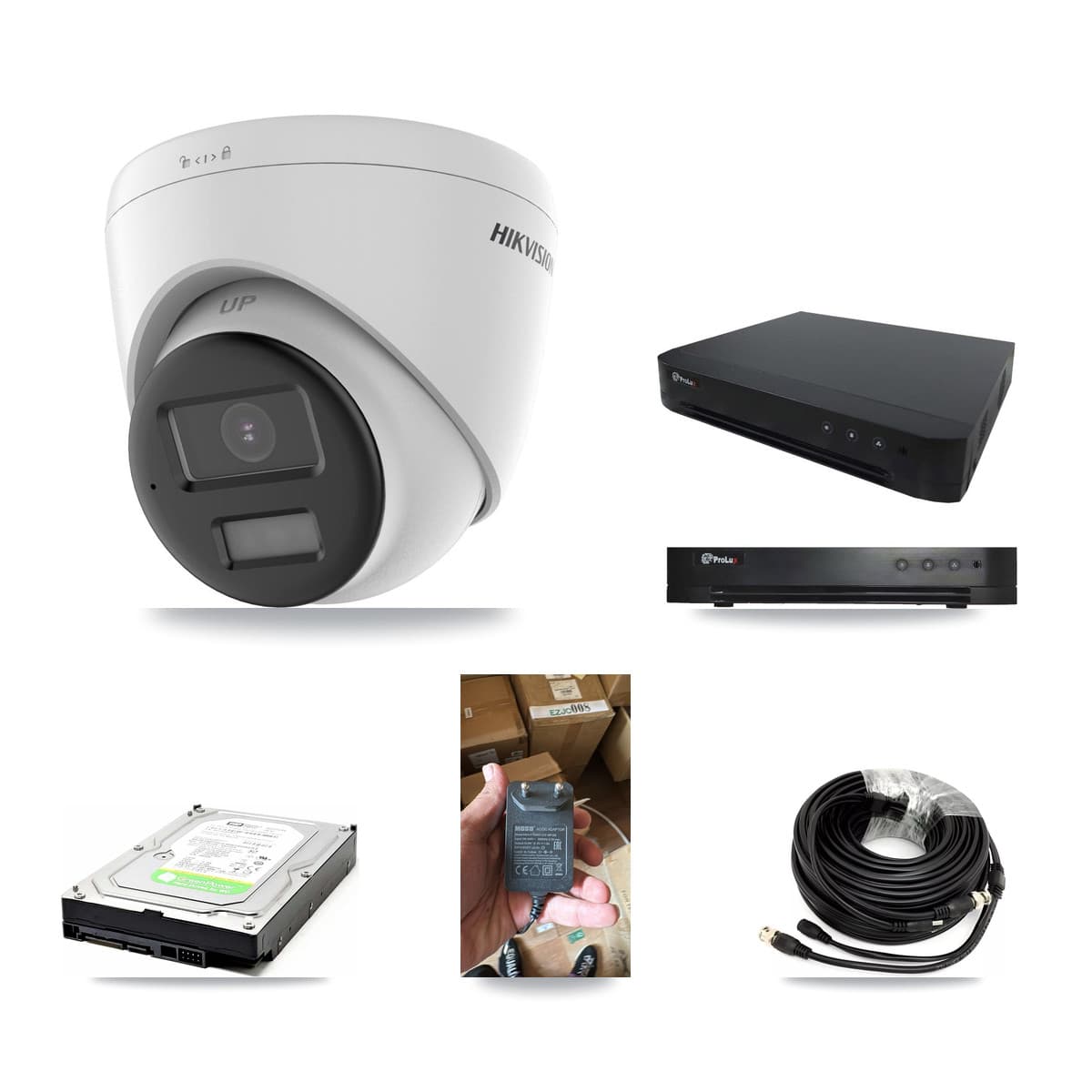 Hikvision & Prolux 16-Channel 5MP CCTV Kit — 1 DS-2CE78K0T-LPTS Turret Camera + 1TB Recording (PXD-8216-HYK4MP Recorder)