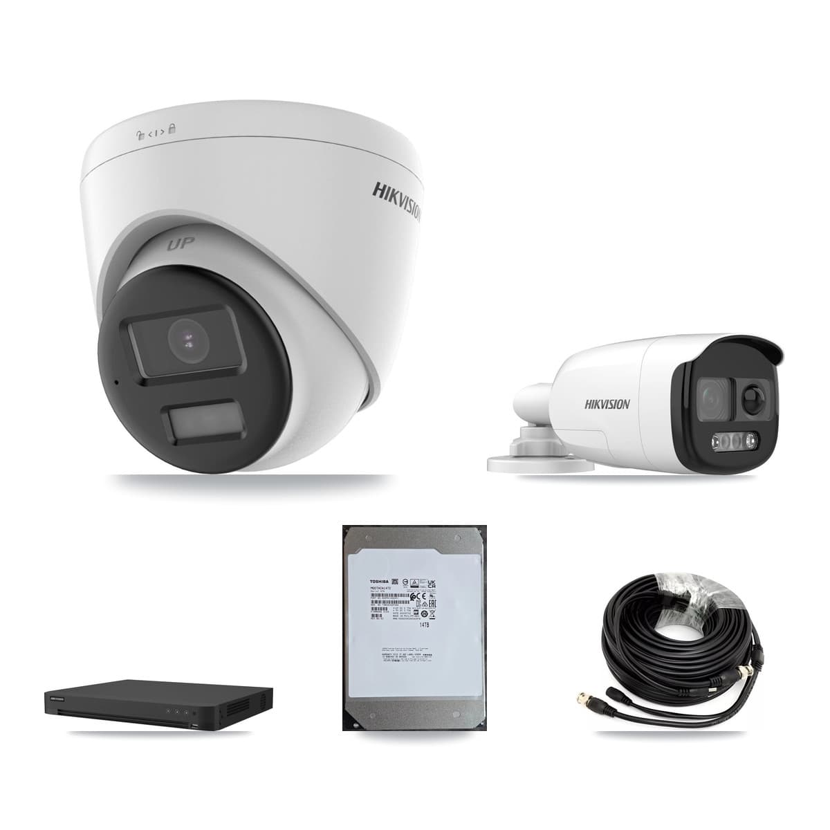 Hikvision 16-Channel 5MP – 4K CCTV Kit — 1 5MP Bullet + 6 4K Turret Cameras + 14TB Recording