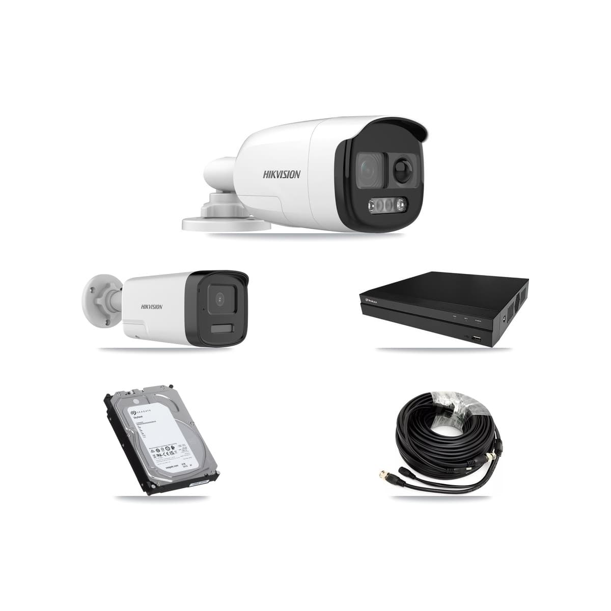 Hikvision & Prolux 8-Channel 5MP CCTV Kit — 6 DS-2CE12KF3T + 2 DS-2CE17K0T Bullet Cameras + 2× 6TB Recording