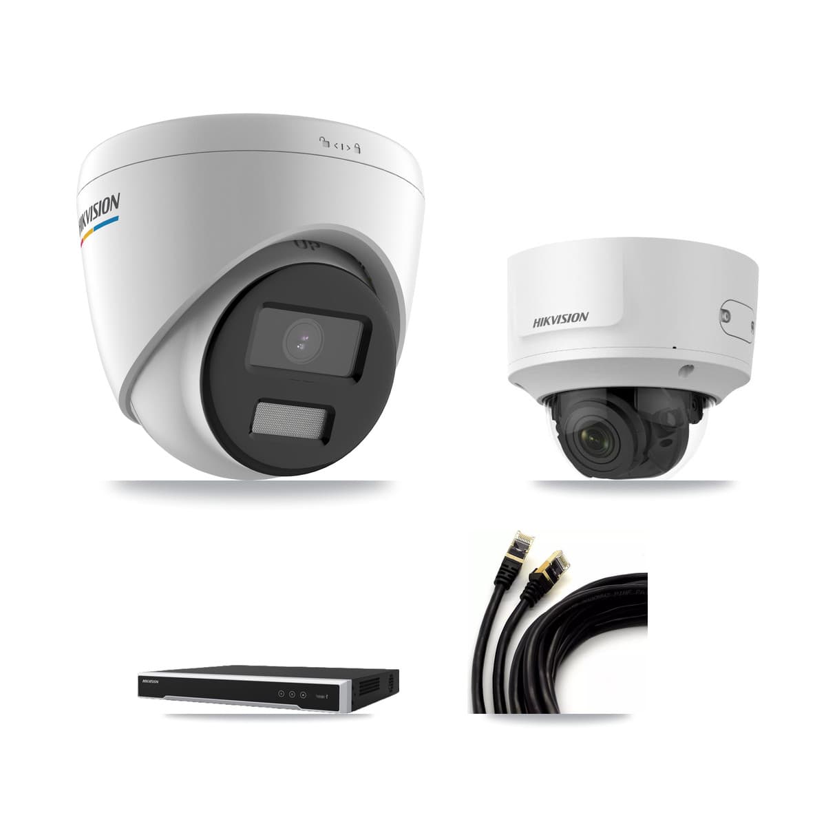 Hikvision 8-Channel 2MP CCTV Kit — 4 Turret + 1 Dome Cameras + 3TB Recording (DS-7608NI-M2 Recorder)