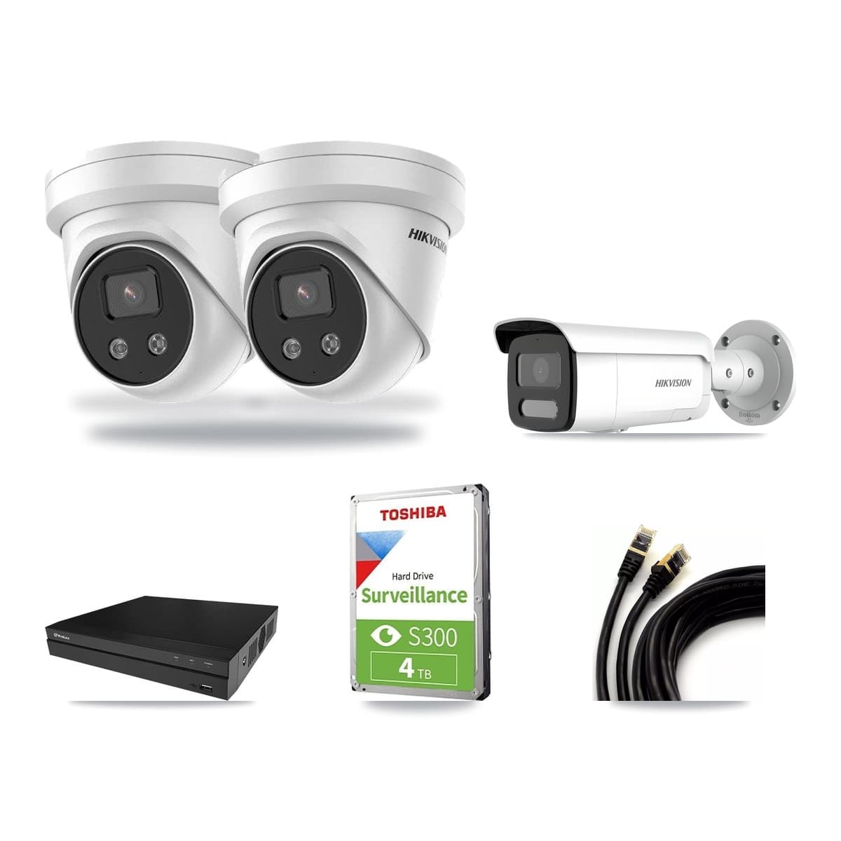Hikvision & Prolux 8-Channel 4MP – 5MP CCTV Kit — 1 4MP Bullet + 2 5MP Turret Cameras + 4TB Recording - Image 1