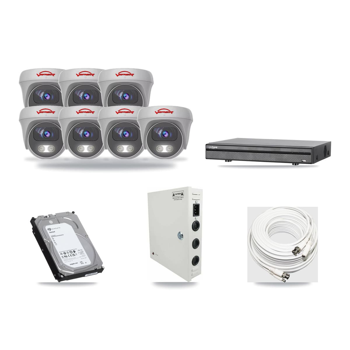 Viper & Dahua 8-Channel 5MP CCTV Kit — 7 Cameras + 6TB Recording - Image 1
