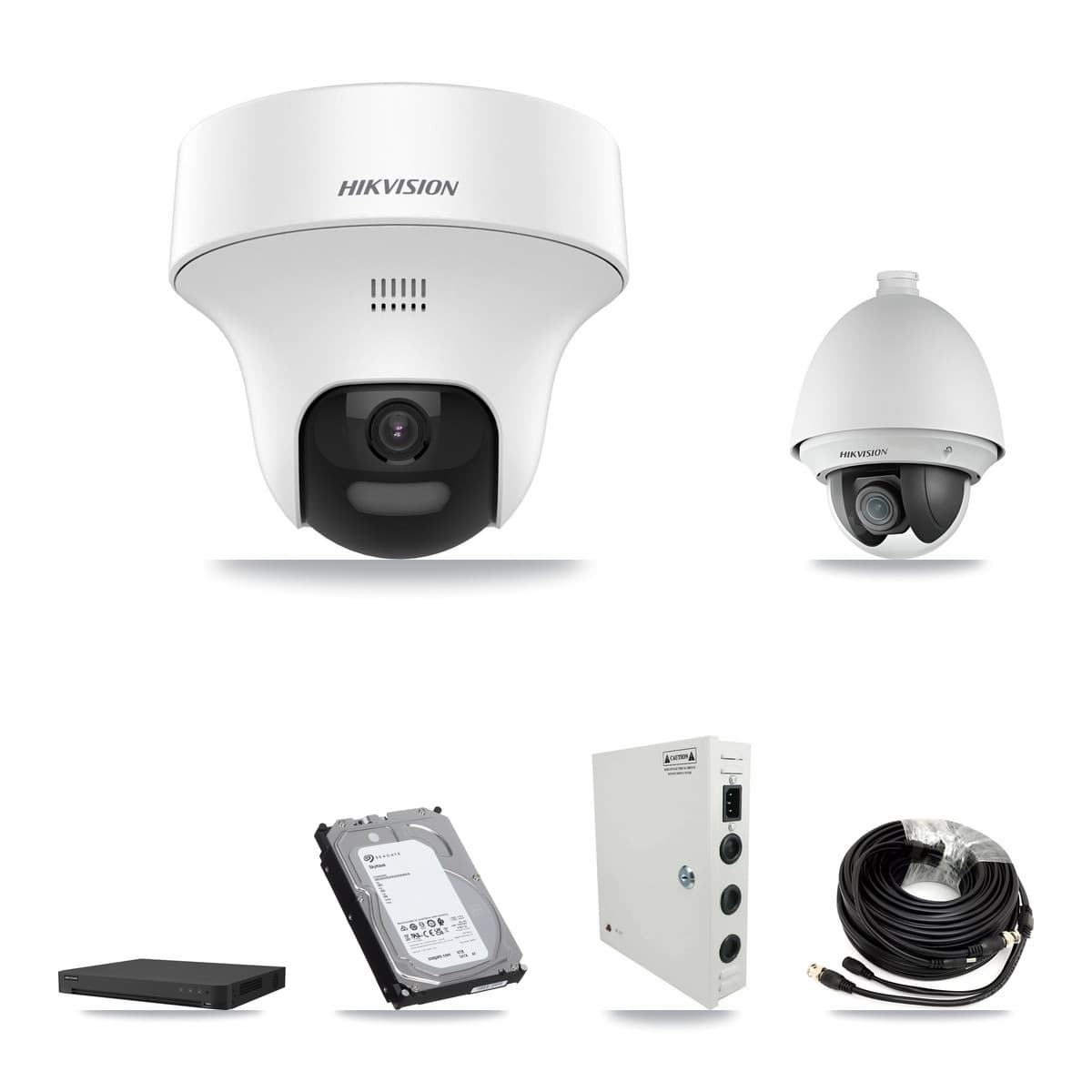 Hikvision 16-Channel 2MP – 5MP CCTV Kit — 1 2MP PTZ + 5 5MP Turret Cameras + 6TB Recording (IDS-7216HUHI Recorder)