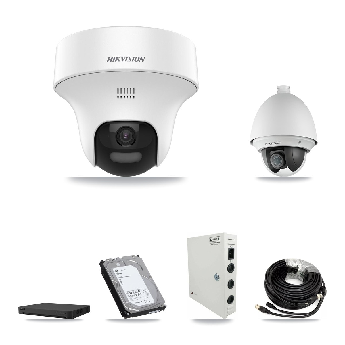 Hikvision iDS-7216HUHI-M2/XT 16-Channel DVR CCTV Kit — 1× DS-2AE4225T-A 2MP Ptz + 5× DS-2CE70K0T-PTLTS 5MP Turret Cameras + 6TB HDD