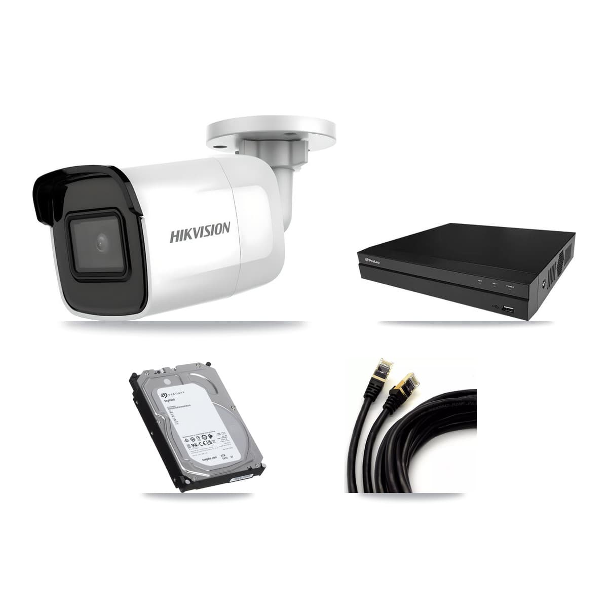 Hikvision & Prolux 8-Channel 4K CCTV Kit — 2 Bullet Cameras + 6TB Recording