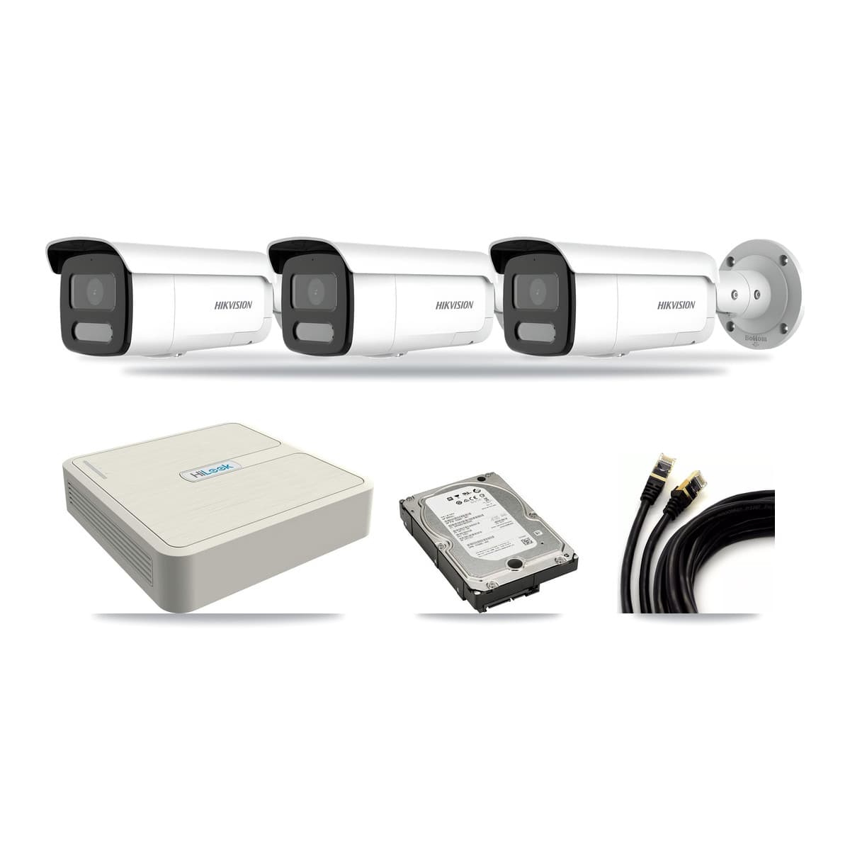 Hikvision & HiLook 8-Channel 4MP – 5MP CCTV Kit — 3 4MP Bullet + 1 5MP Dome Cameras + 5TB Recording (NVR-108H-D Recorder) - Image 1