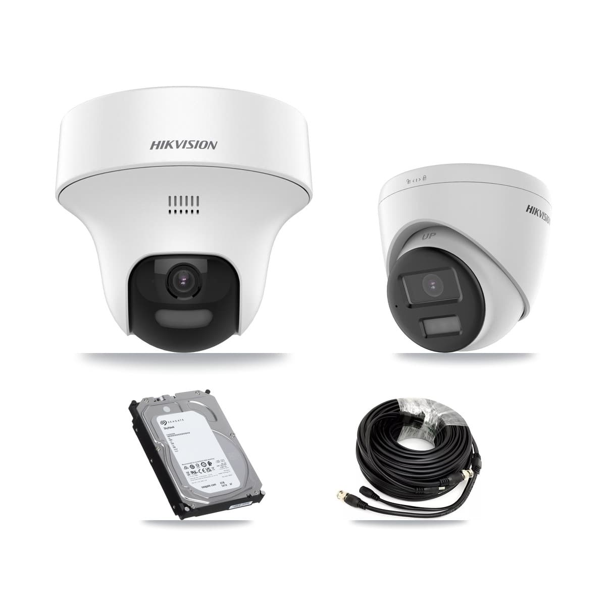 Hikvision 32-Channel 5MP CCTV Kit — 6 DS-2CE70K0T + 2 DS-2CE78K0T Turret Cameras + 6TB Recording