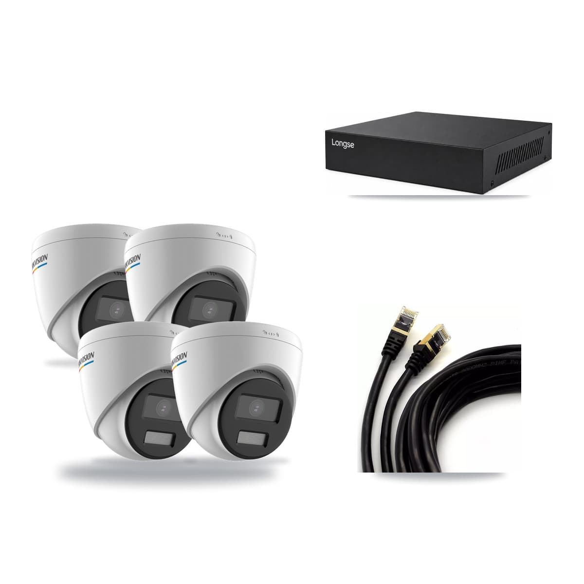 Hikvision & Longse 8-Channel 2MP CCTV Kit — 4 Turret Cameras + 3TB Recording - Image 1