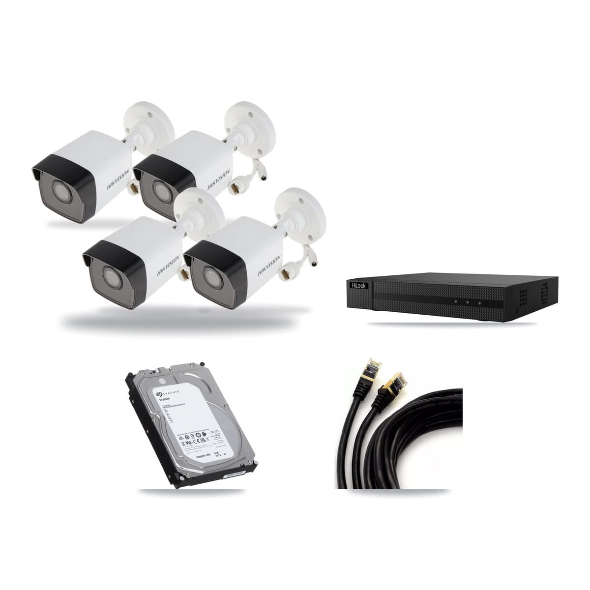 Hikvision & HiLook 8-Channel 5MP CCTV Kit — 4 Bullet + 1 Dome Cameras + 6TB Recording (NVR-108MH-D Recorder) - Image 1