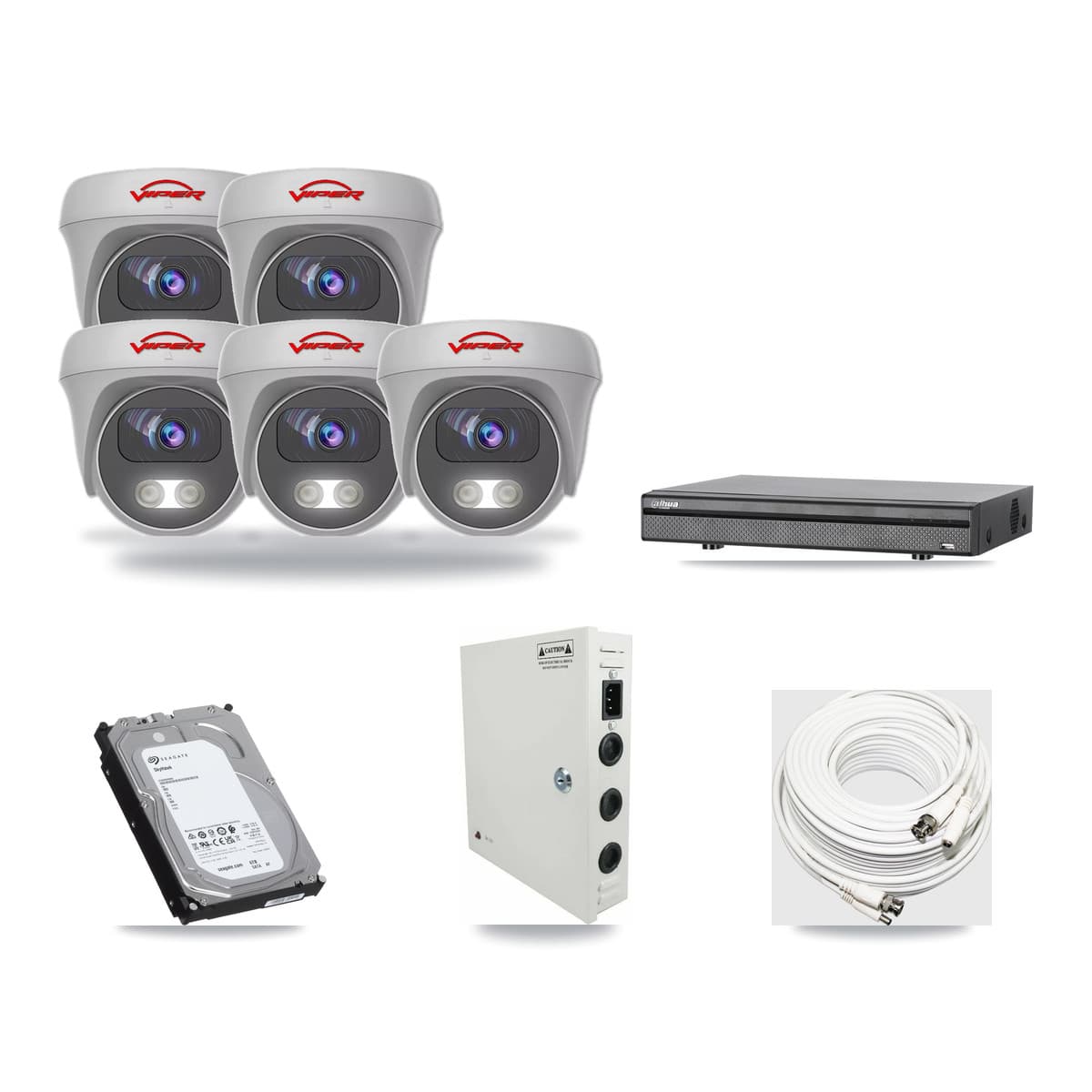 Viper & Dahua 8-Channel 5MP CCTV Kit — 5 Cameras + 6TB Recording - Image 1