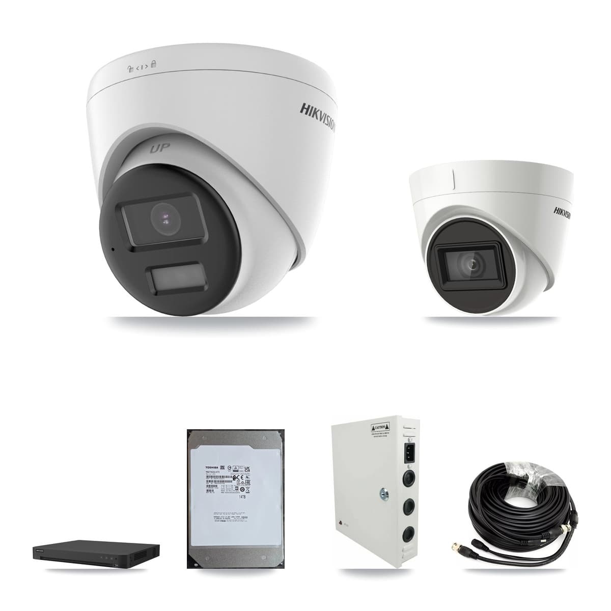 Hikvision 16-Channel 4K CCTV Kit — 6 DS-2CE78U0T + 6 DS-2CE78U1T Turret Cameras + 14TB Recording