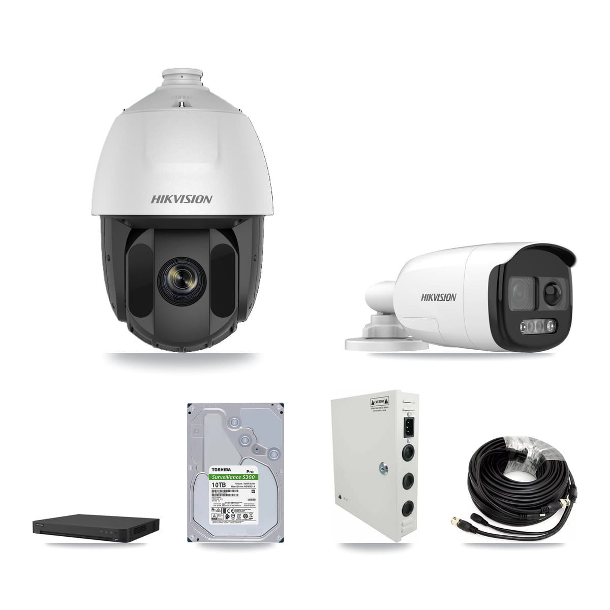 Hikvision 32-Channel 2MP – 5MP CCTV Kit — 29 DS-2AE5225TI 2MP PTZ + 1 DS-2CE12KF3T 5MP Bullet Cameras + 2× 10TB Recording - Image 1