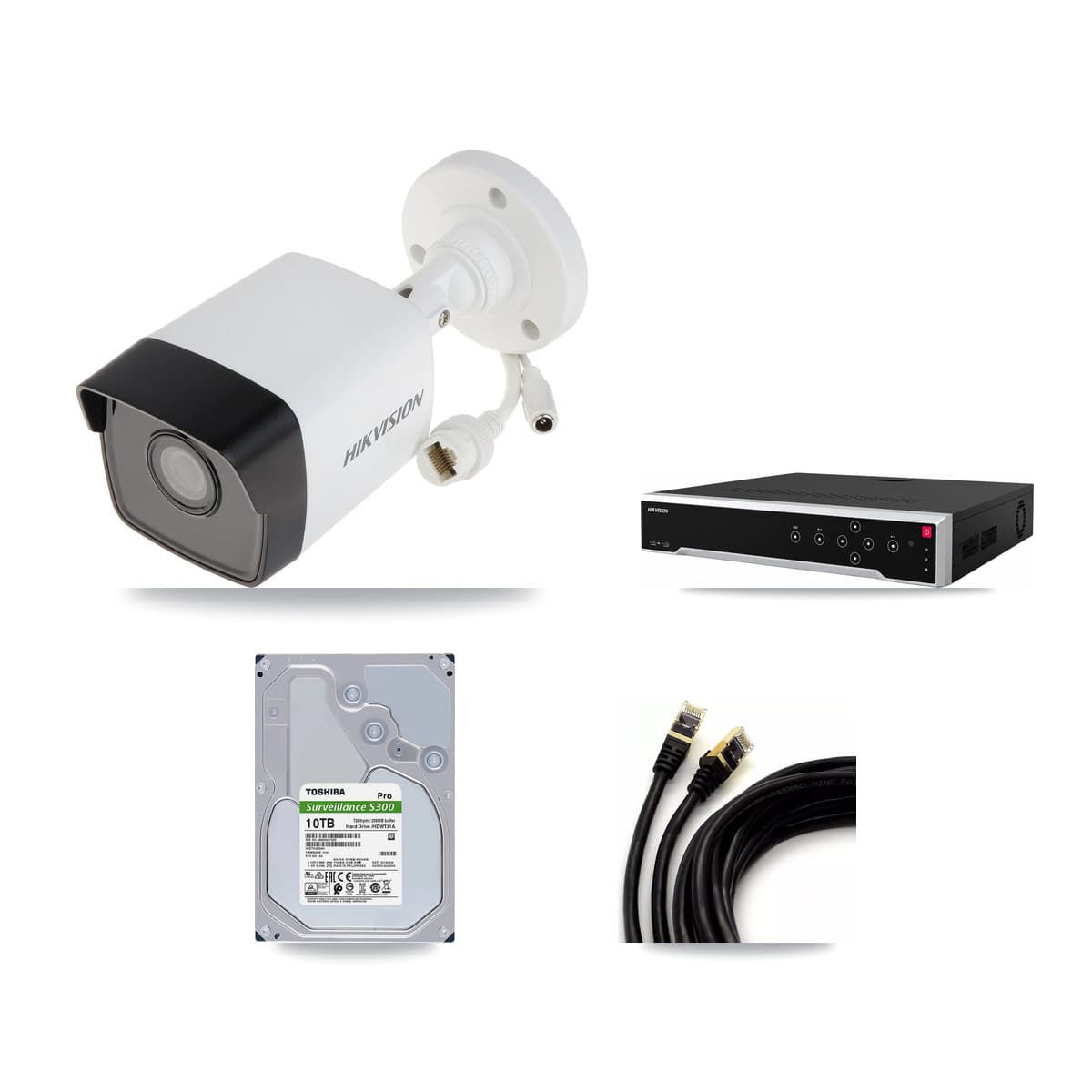 Hikvision 32-Channel 5MP CCTV Kit — 7 DS-2CD1053G0 Bullet Cameras + 10TB Recording