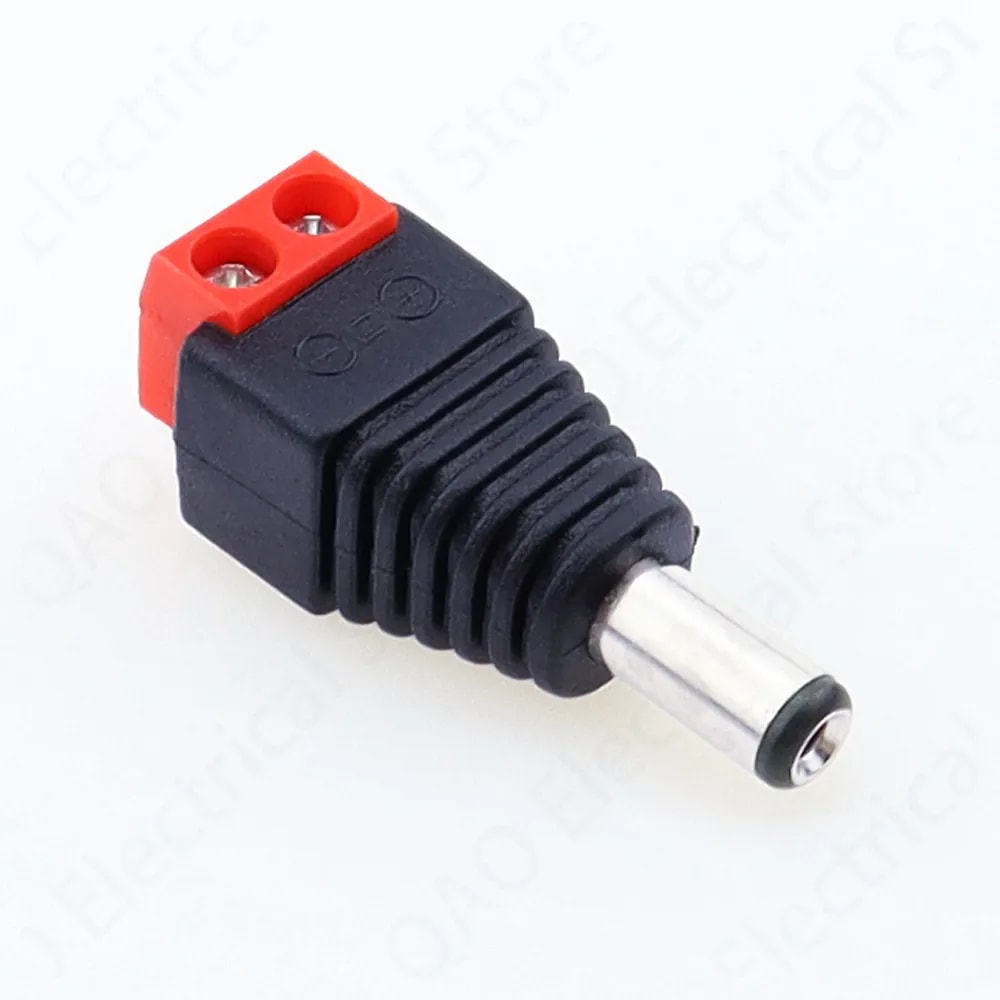 DC 2.1mm Male Power Plug Screw Terminal Connector CCTV 12V