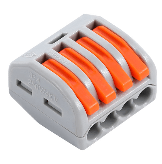 4 Way Lever Wire Connector Terminal Block for CCTV Power Distribution