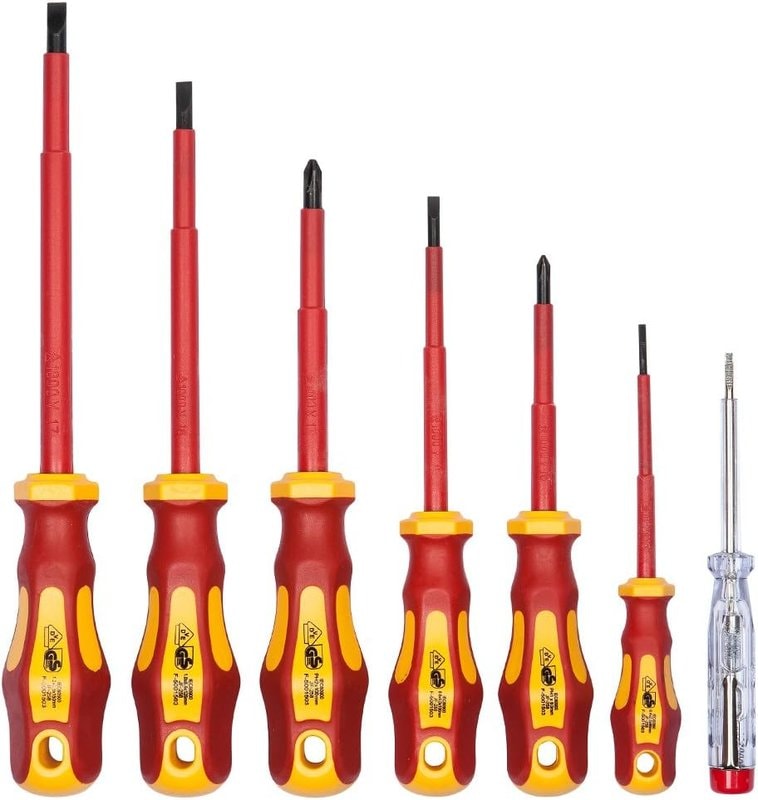 WIESEMANN 1893 VDE Screwdriver Set 7 Piece with Voltage Tester