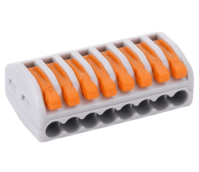 8 Port Lever Wire Connector Terminal Block for CCTV Power Distribution - Image 1