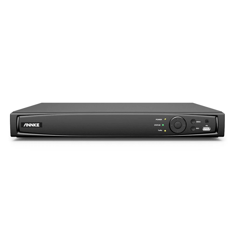 ANNKE 16 channel PoE NVR front view with built-in PoE ports