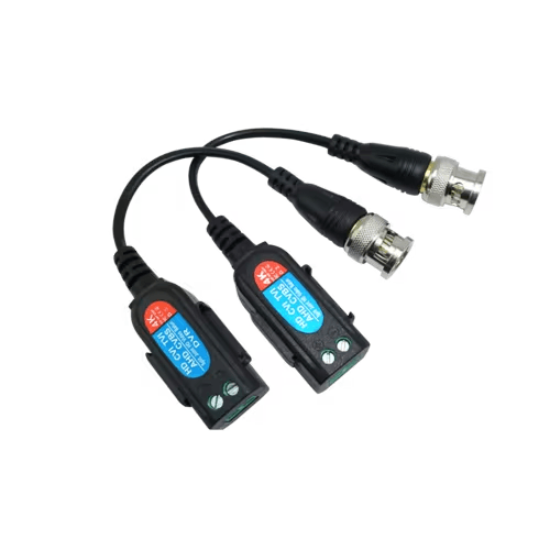 BALUN-SCREW-BLACK-8MP-PRO-MAX passive video balun with BNC male connector and screw terminal block