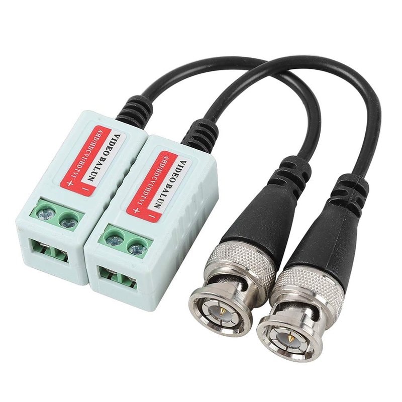 8MP 4K CCTV Passive Video Balun BNC Screw Terminal White