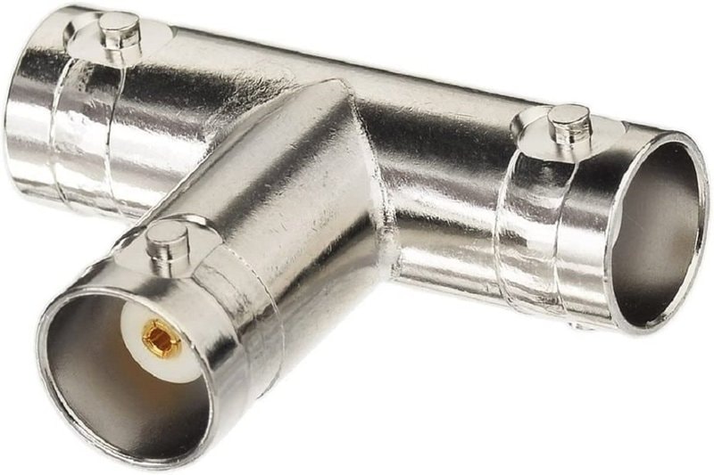 BNC Female to Dual Female T Adapter CCTV RF Signal Splitter