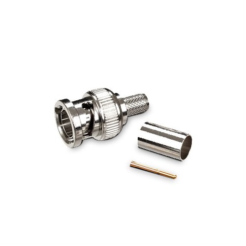 BNC Male Crimp Connector 3 Piece RG59 CCTV Coaxial Cable Plug - Image 1