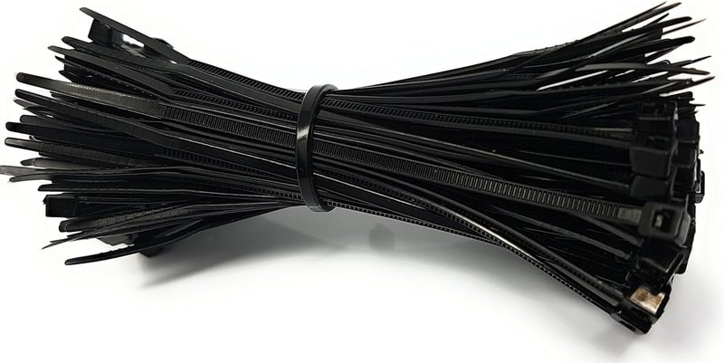 Cable Ties 250x4.6mm Black Nylon Zip Ties Pack of 100