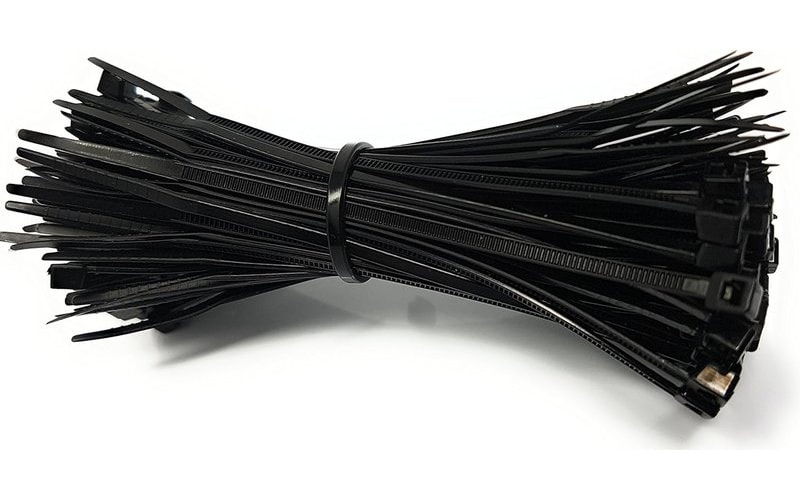 Cable Ties 250x4.6mm Black Nylon Zip Ties Pack of 100